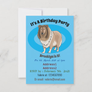 Invitation Illustration de chien Rough collie