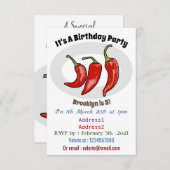 Invitation Illustration de chili (Devant / Derrière)