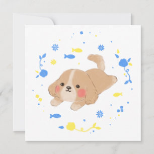 Invitation Illustration de chiot joyeux