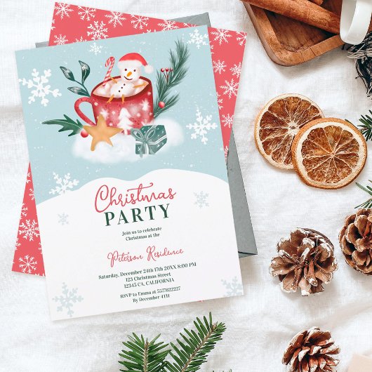 Invitation Illustration de chocolat de bonhomme de neige de N