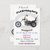 Invitation Illustration de Chopper Motorcycle 1950 (Devant / Derrière)