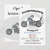 Invitation Illustration de Chopper Motorcycle 1950 (Devant / Derrière)