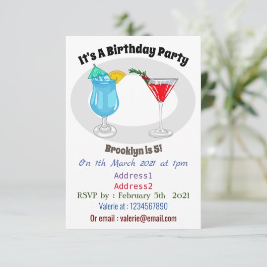 Invitation Illustration de cocktail (Debout devant)