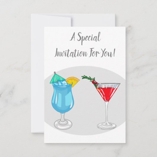 Invitation Illustration de cocktail (Dos)