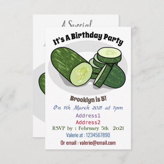 Invitation Illustration de combre (Devant / Derrière)