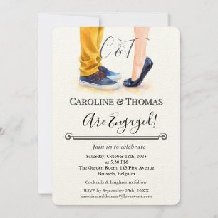 Invitation Illustration de couple à l'aquarelle élégante pour