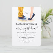 Invitation Illustration de couple d'aquarelle Mariage décontr (Debout devant)