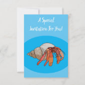 Invitation Illustration de crabe ermite (Dos)