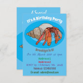 Invitation Illustration de crabe ermite (Devant / Derrière)