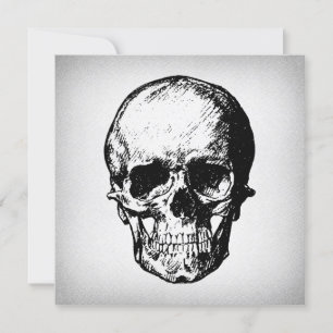 Invitation Illustration de crâne Art vintage