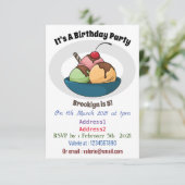 Invitation Illustration de crème glacée (Debout devant)