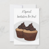 Invitation Illustration de Cupcake (Dos)