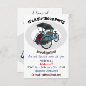 Invitation Illustration de cyclo-pousse (Devant / Derrière)