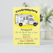 Invitation Illustration de dessin animé Campervan (Debout devant)