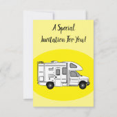 Invitation Illustration de dessin animé Campervan (Dos)