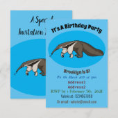 Invitation Illustration de dessin animé d'Anteater happy (Devant / Derrière)