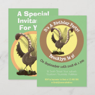 Invitation Illustration de dessin animé de lyrebird super mig