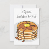 Invitation Illustration de dessin animé de Pancake (Dos)