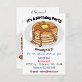 Invitation Illustration de dessin animé de Pancake (Devant / Derrière)