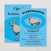 Invitation Illustration de dessin animé Oryx (Devant / Derrière)