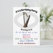 Invitation Illustration de dessin animé sur la harpe (Debout devant)