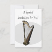 Invitation Illustration de dessin animé sur la harpe (Dos)