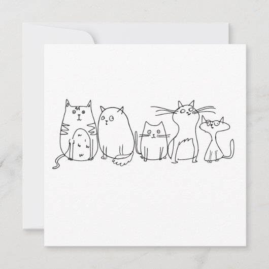 Invitation Illustration de dessin artistique de la chat gang (Devant)