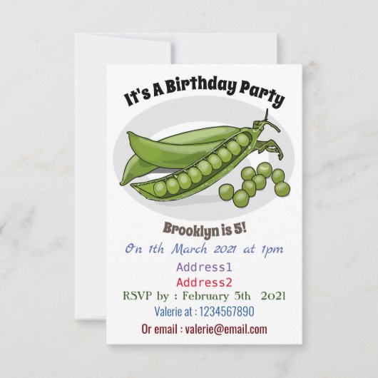 Invitation Illustration de dessin de pois (Devant)