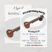Invitation Illustration de dessin de Sitar (Devant / Derrière)