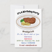 Invitation Illustration de dessin de steak (Devant)