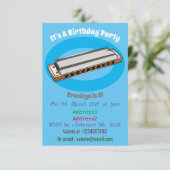 Invitation Illustration de dessin d'Harmonica (Debout devant)
