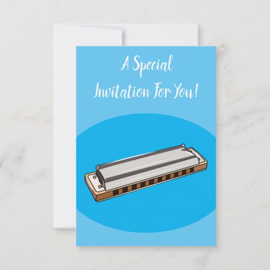 Invitation Illustration de dessin d'Harmonica (Dos)