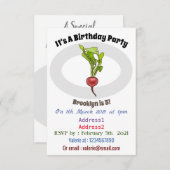 Invitation Illustration de dessin Radish (Devant / Derrière)