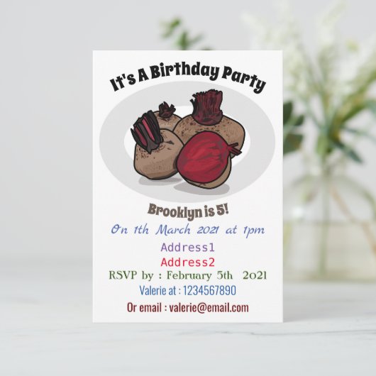 Invitation Illustration de dessin sur la betterave (Debout devant)