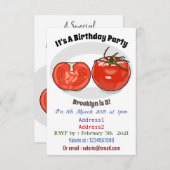 Invitation Illustration de dessin sur la tomate (Devant / Derrière)