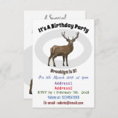 Invitation Illustration de dessin sur le cerf (Devant / Derrière)
