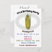Invitation Illustration de dessin sur le maïs (Devant / Derrière)