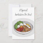 Invitation Illustration de dessin sur les nouilles (Dos)