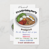 Invitation Illustration de dessin sur les nouilles (Devant / Derrière)