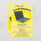 Invitation Illustration de dessin sur ordinateur portable (Devant / Derrière)