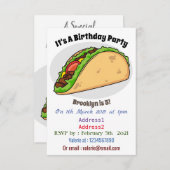 Invitation Illustration de dessin sur Taco (Devant / Derrière)