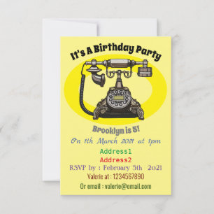 Invitation Illustration de dessin téléphonique