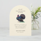Invitation Illustration de dinde antique pour le dîner de Tha (Debout devant)