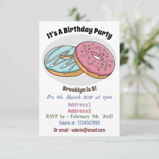 Invitation Illustration de Donut (Debout devant)