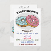 Invitation Illustration de Donut (Devant / Derrière)