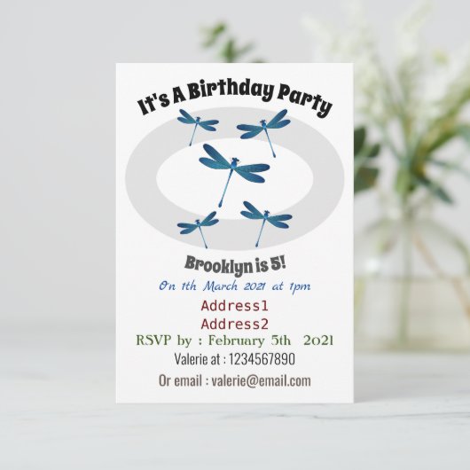 Invitation Illustration de dragonfly (Debout devant)