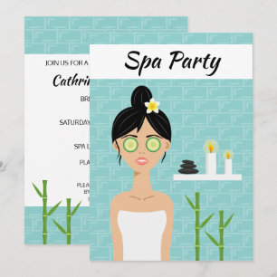 Invitation Illustration de femme de spa Fête prénuptiale de j