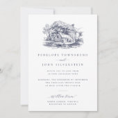 Invitation Illustration de ferme rustique Élégant mariage (Devant)