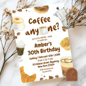 Invitation Illustration de fête d'anniversaire de café