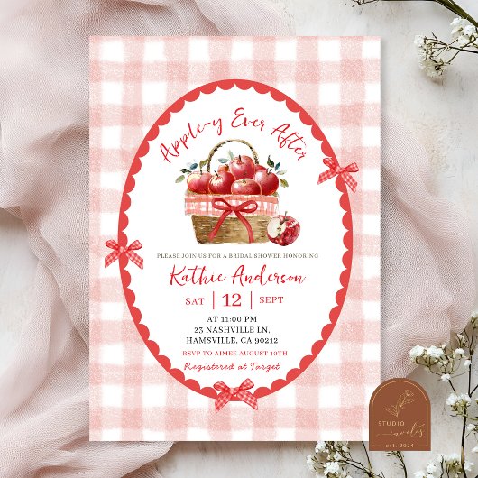 Invitation Illustration de Fête des mariées d'Apple tirée à l